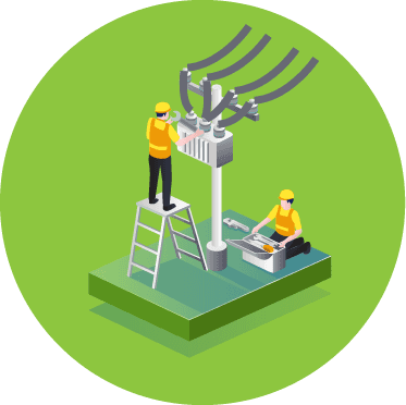 Photo of technician and it support with connectivity issues icon